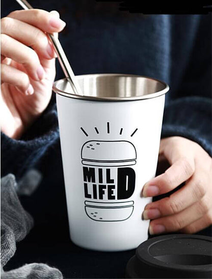 Stainless Steel Coffee Cup with Lid Izzy Coffee brewing accessory detail image for home coffee setup