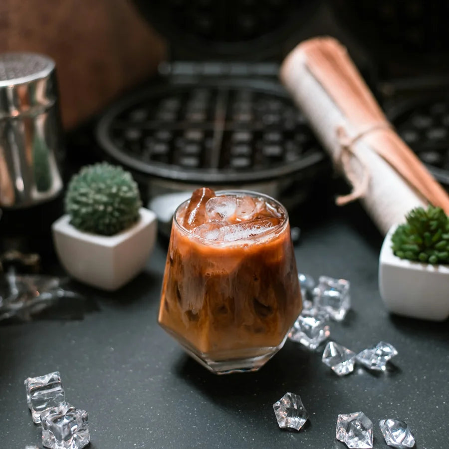 Iced coffee drink made with Izzy Coffee best selling blends